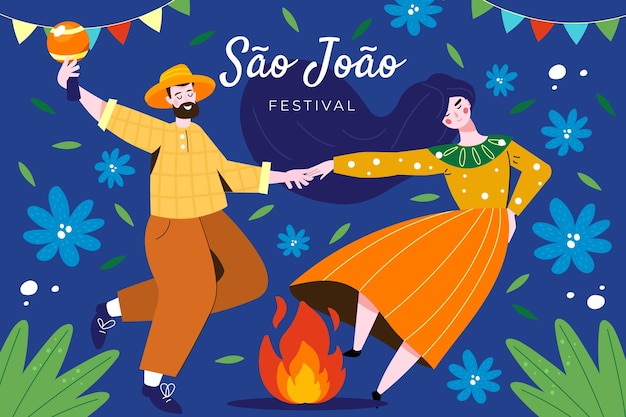 Platte sao joao illustratie