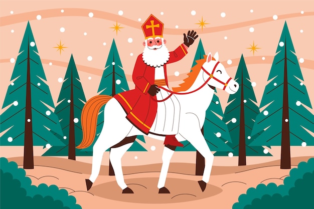 Gratis vector platte sinterklaasachtergrond