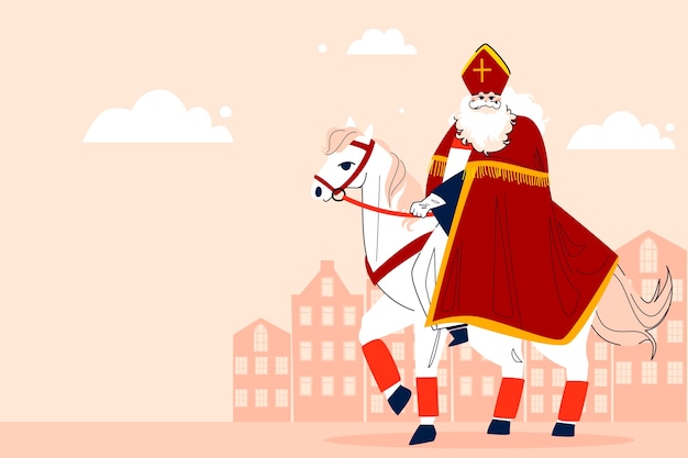 Gratis vector platte sinterklaasachtergrond