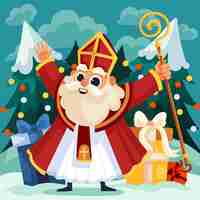 Gratis vector platte sinterklaasillustratie