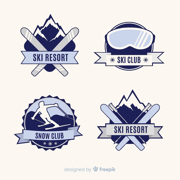 Platte ski en sneeuwbadcollectie