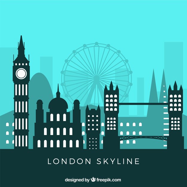 Platte skyline van Londen