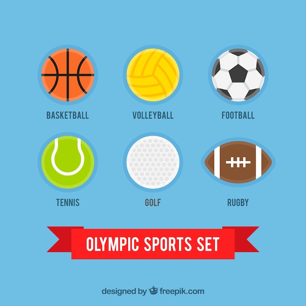 Gratis vector platte sportballenset