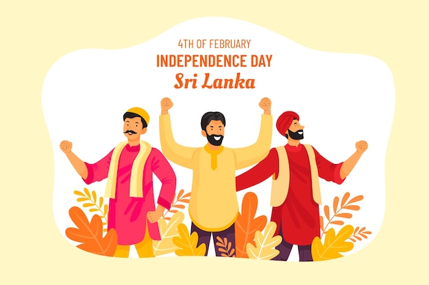 Gratis vector platte sri lanka onafhankelijkheidsdag achtergrond