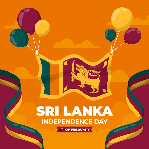 Platte sri lanka onafhankelijkheidsdag illustratie