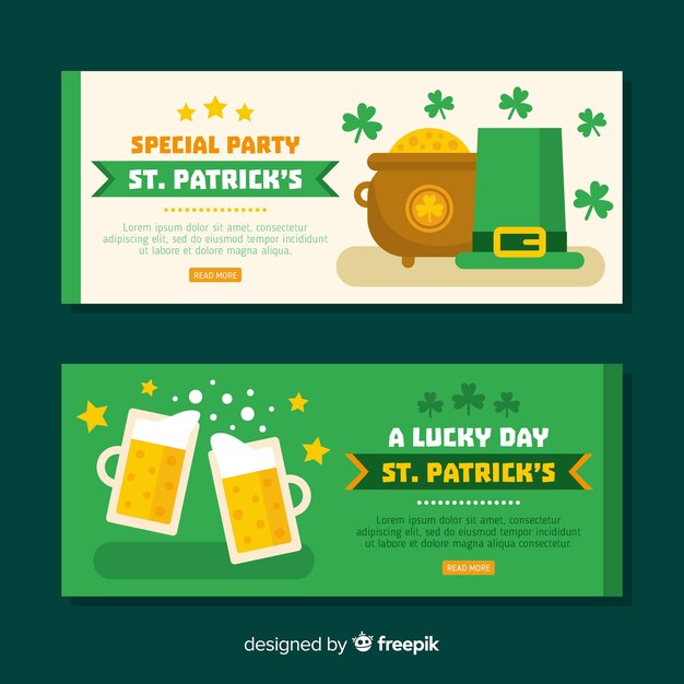 Gratis vector platte st. patrick's dag banner