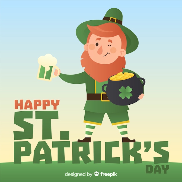 Gratis vector platte st. patrick's day achtergrond