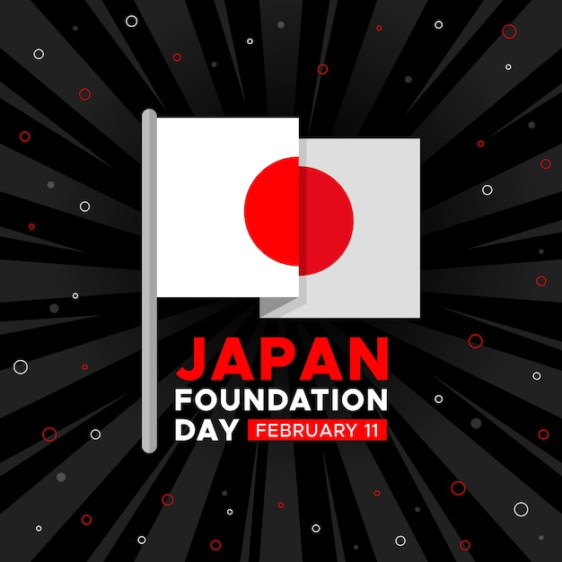 Gratis vector platte stichtingsdag japan