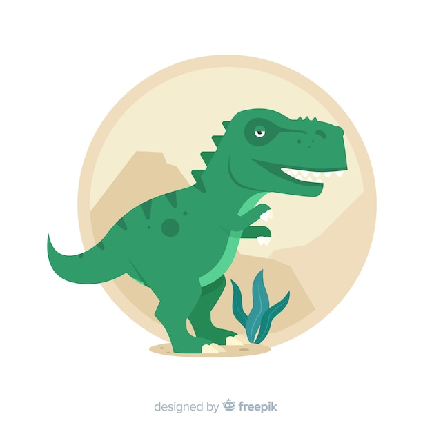 Gratis vector platte t-rex achtergrond