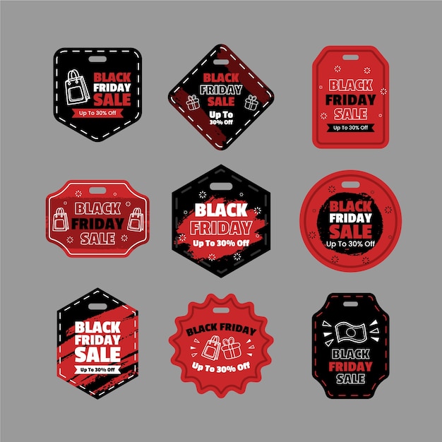 Platte tag illustraties collectie voor Black Friday-verkoop