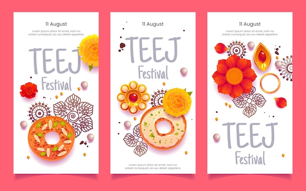 Platte teej festival banners set