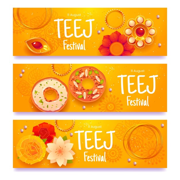 Platte teej festival banners set