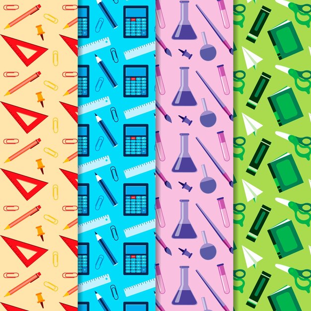 Platte terug naar school patrooncollectie