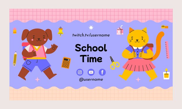 Platte terug naar school twitch achtergrond