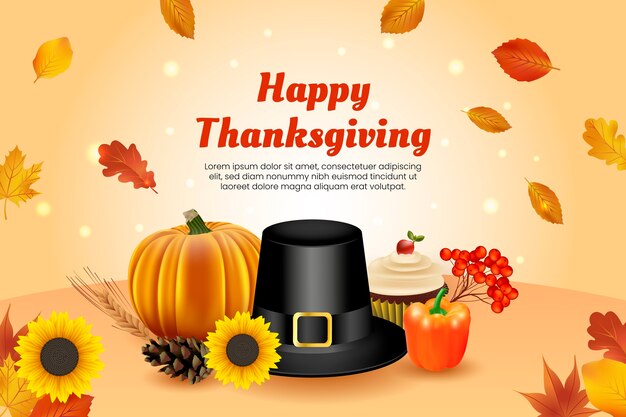 Gratis vector platte thanksgiving achtergrond