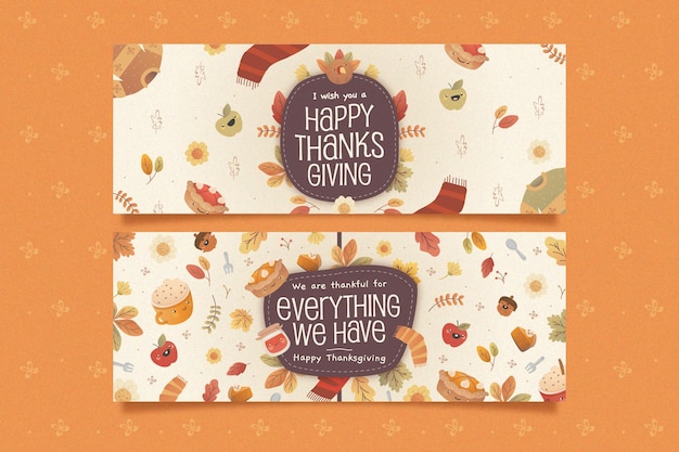 Platte thanksgiving horizontale banners