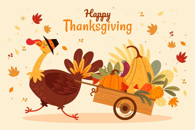Platte Thanksgiving-illustratie