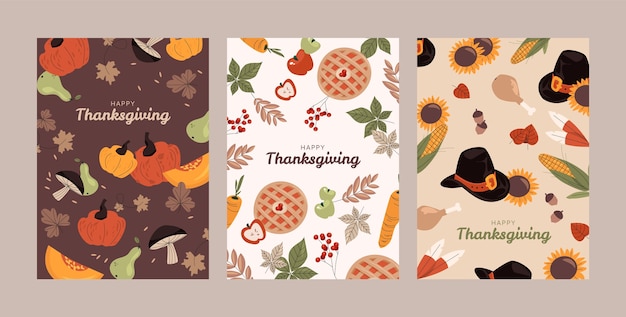 Platte thanksgiving kaarten collectie