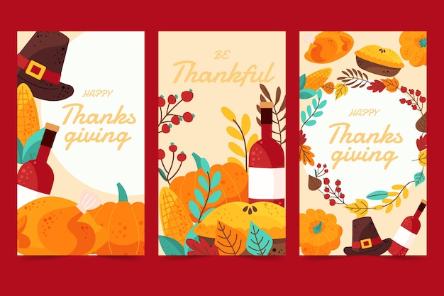 Platte thanksgiving verticale banners collectie