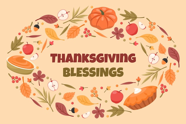 Platte thanksgiving viering achtergrond