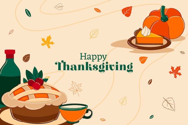 Platte thanksgiving viering achtergrond