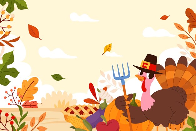 Platte Thanksgiving viering achtergrond