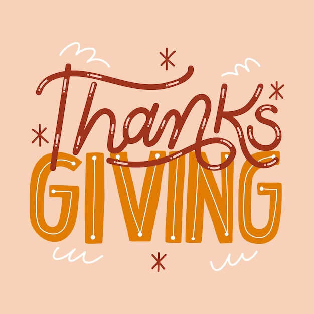 Gratis vector platte thanksgiving viering tekst illustratie