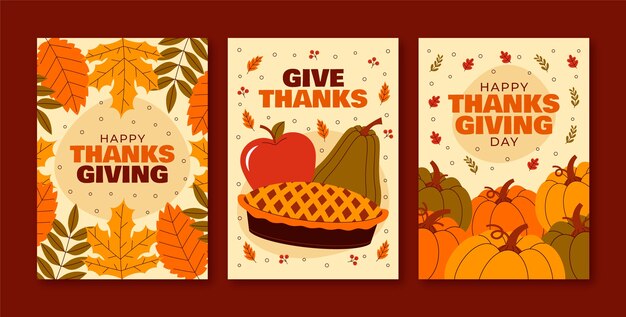 Platte Thanksgiving wenskaarten collectie