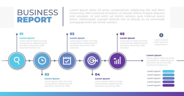 Platte tijdlijn infographic sjabloon