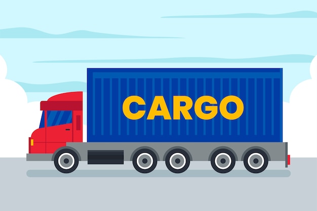 Gratis vector platte transportvrachtwagen