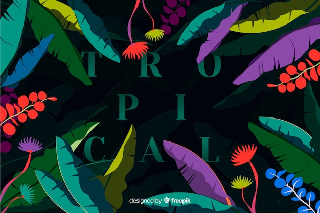 Gratis vector platte tropische achtergrond