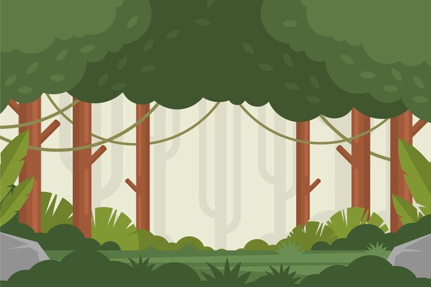 Platte tropische jungle achtergrond
