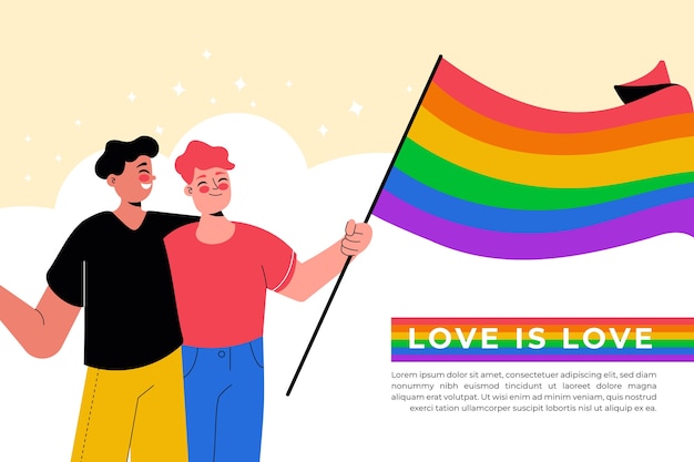 Gratis vector platte trots maand lgbt achtergrond