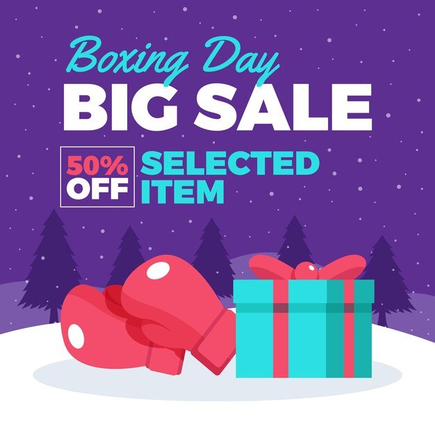 Platte tweede kerstdag verkoop illustratie