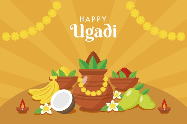 Platte ugadi achtergrond