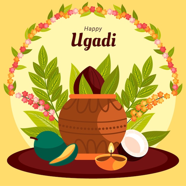 Platte ugadi achtergrond