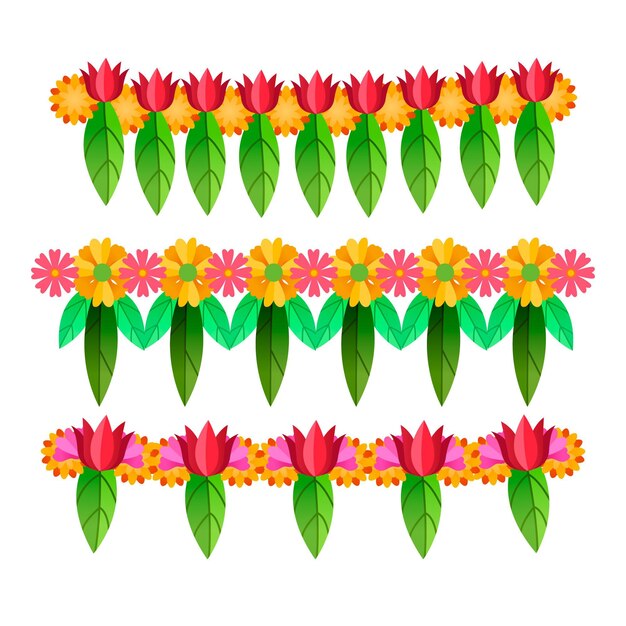 Platte ugadi garland illustratie