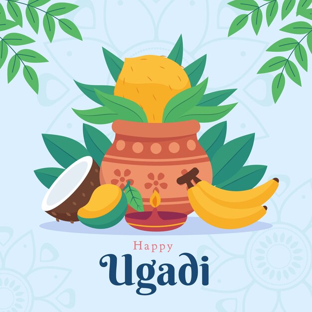 Platte ugadi illustratie