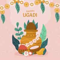 Gratis vector platte ugadi illustratie