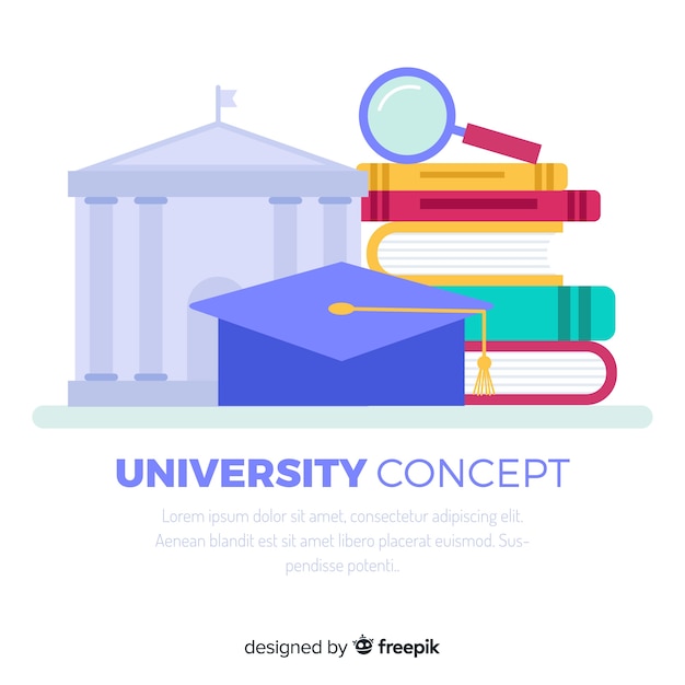 Gratis vector platte universiteitsachtergrond