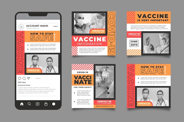 Platte vaccinatie instagram postverzameling