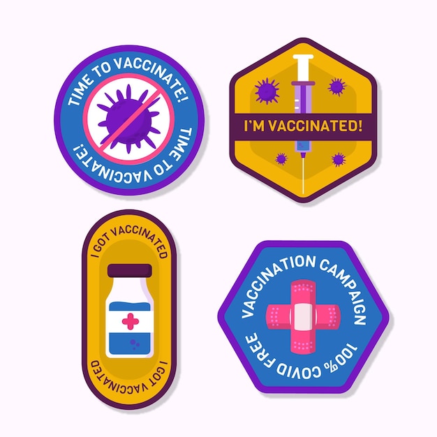 Platte vaccinatiecampagne badge set