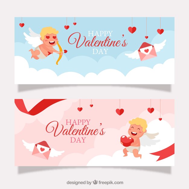Platte Valentijnsdag banners