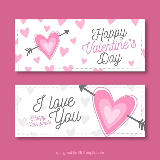 Platte valentijnsdag banners