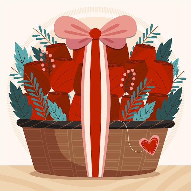 Gratis vector platte valentijnsdag bloemen illustratie