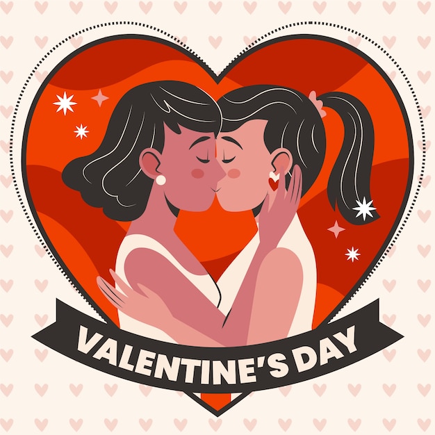 Gratis vector platte valentijnsdag illustratie