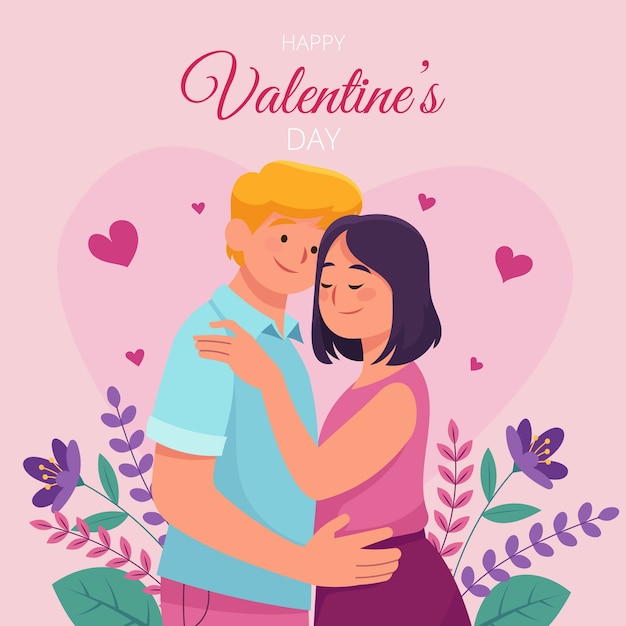 Gratis vector platte valentijnsdag illustratie