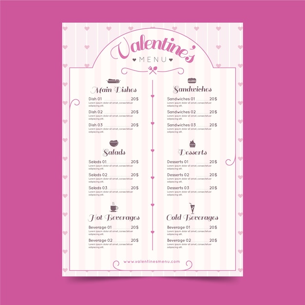 Platte valentijnsdag menu