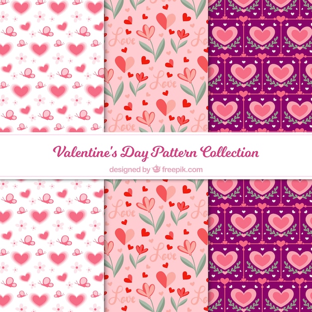 Platte Valentijnsdag patroon collectie