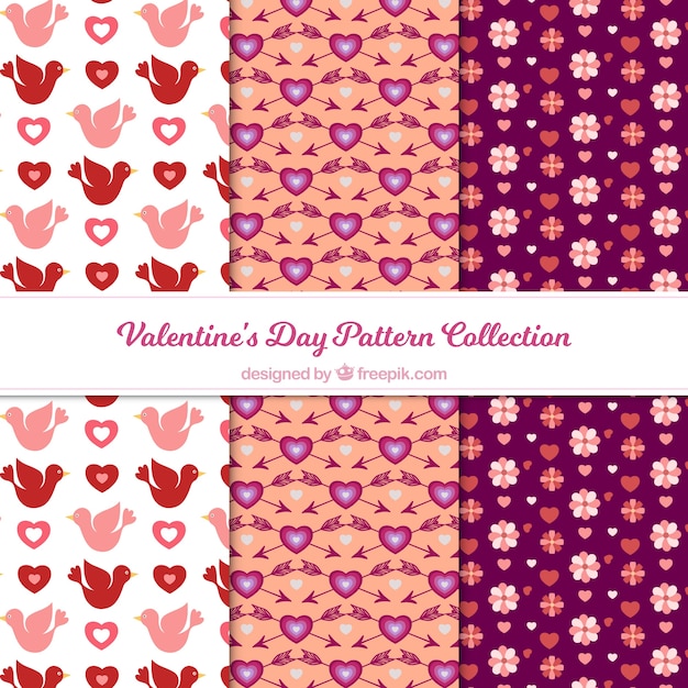 Platte valentijnsdag patroon collectie